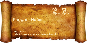 Magyar Noémi névjegykártya